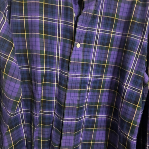 Ledbury Men's Purple Plaid Button Down Shirt - Picture 4 of 6